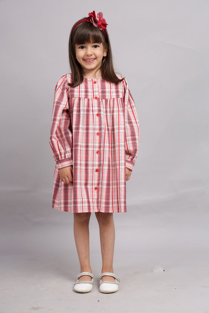 Multicolour Striped Full Sleeves Cotton Lurex Dress