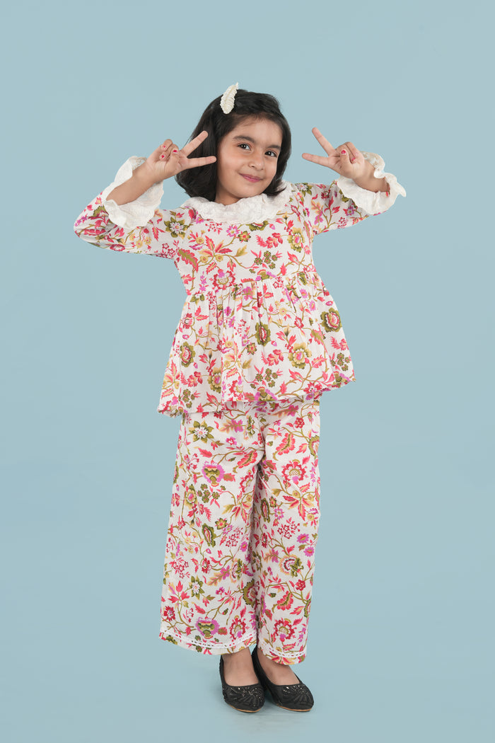100% COTTON PRINTED CO-ORD SET FOR GIRLS