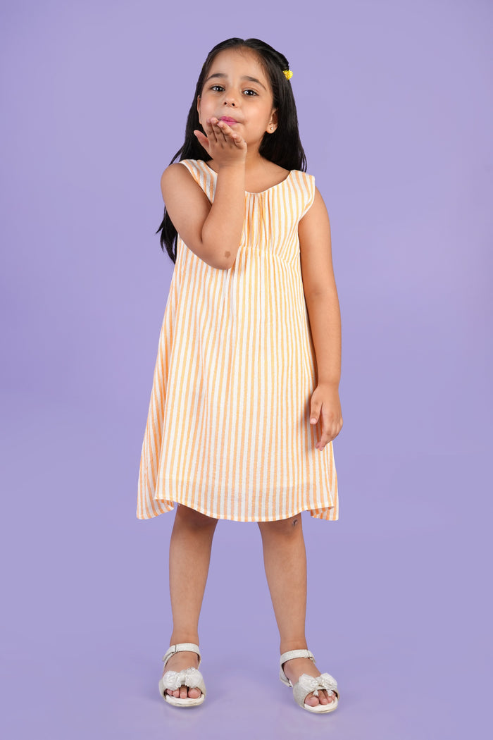 Yarn Dyed Lurex Dress-Lt. Orange