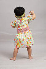 Multicolour Flowered Green Dress