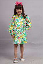 Green Shirt Dress for Girls