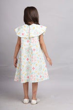 Multicolour Digital Print Double Collar Dress