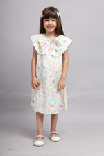Multicolour Digital Print Double Collar Dress