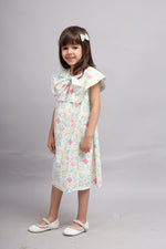 Multicolour Digital Print Double Collar Dress