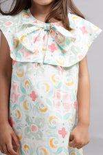 Multicolour Digital Print Double Collar Dress