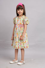 Green Puffed Sleeve Dress