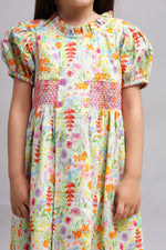 Green Puffed Sleeve Dress