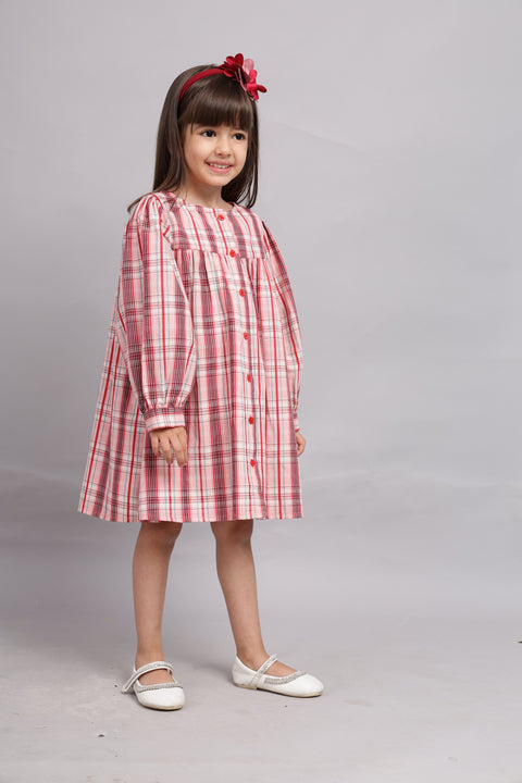 Multicolour Striped Full Sleeves Cotton Lurex Dress
