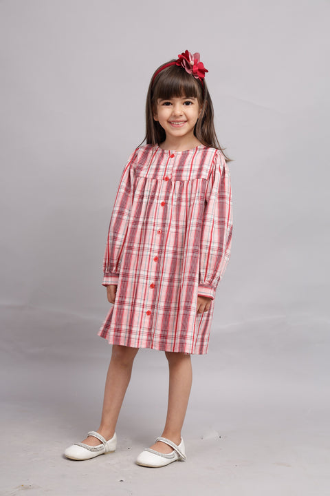 Multicolour Striped Full Sleeves Cotton Lurex Dress