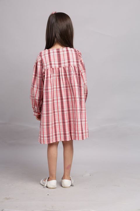Multicolour Striped Full Sleeves Cotton Lurex Dress