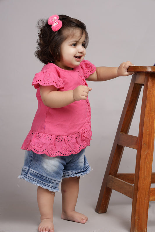 Hot Pink Side Frilled Top
