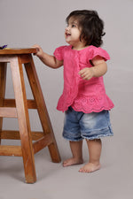 Hot Pink Side Frilled Top