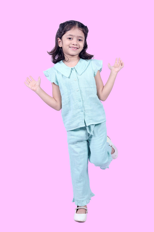 Sea Green Solid Co-ord Set