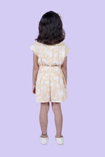 Yellow base with White flowers Playsuit