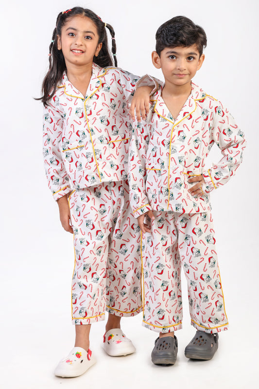 Christmas Themed Nightsuit-Lt. Pink