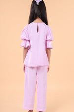PLAYFUL COTTON PURPULE COORD SET