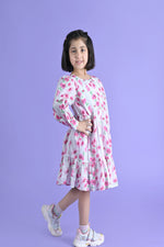 SUPER SOFT COTTON PRINTED FLOWER ONE PIECE DRESS