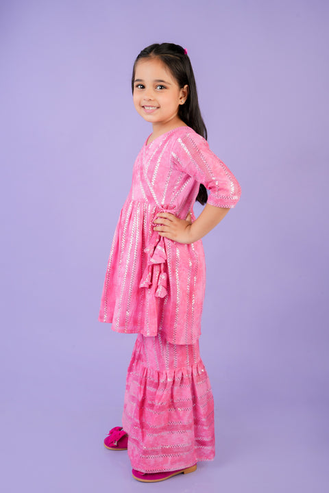 Pink Tie-Dye Sharara Set
