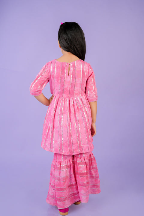 Pink Tie-Dye Sharara Set