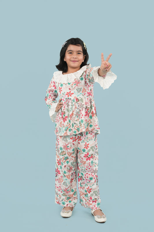 100% cotton printed co-ord set