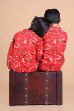 Christmas Character Printed Nightsuit- Red