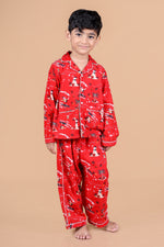 Christmas Character Printed Nightsuit- Red