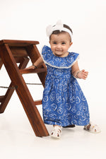 Royal Blue Dress with white print