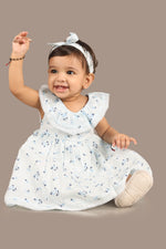 Light Blue Dobby Printed Dress