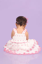 Schiffley Dress-White/Pink