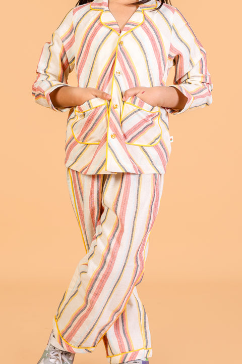 Multicolour Striped Nightsuit