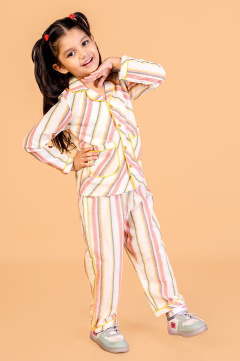 Multicolour Striped Nightsuit