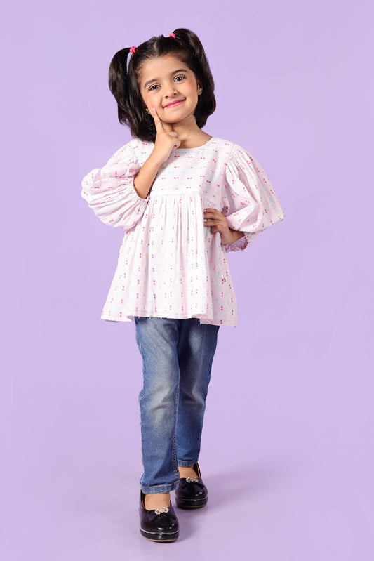 Muticoloured Embroidered Pink Top