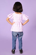 Pink/White Check Top for girls