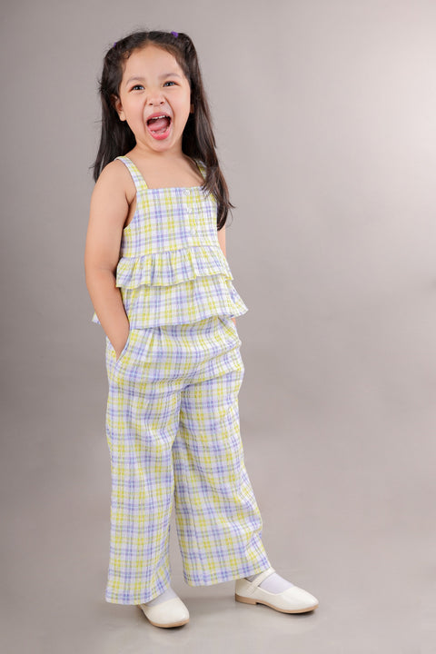 Yellow/Blue Check Co-ord Set