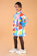Multicolour Abstract Print Full Sleeves Dress